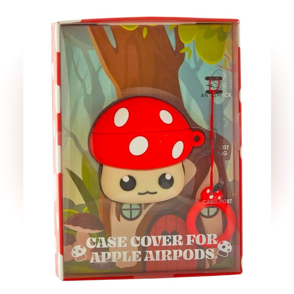 Chibi Mushroom Wireless Earbud Case Cover - NWT